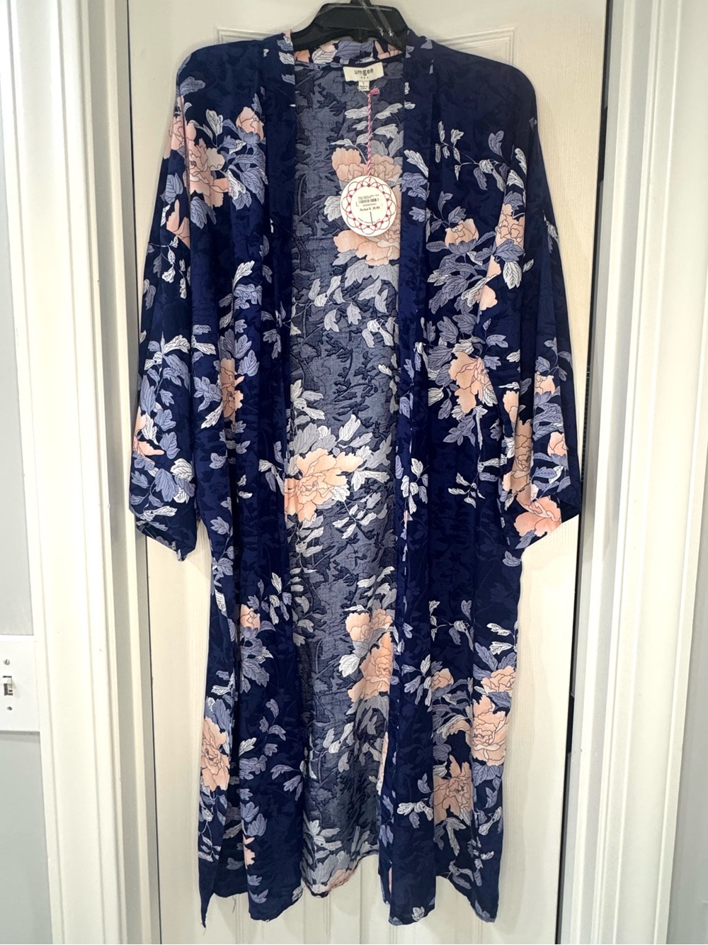 Umgee Navy Floral Kimono - Lightweight